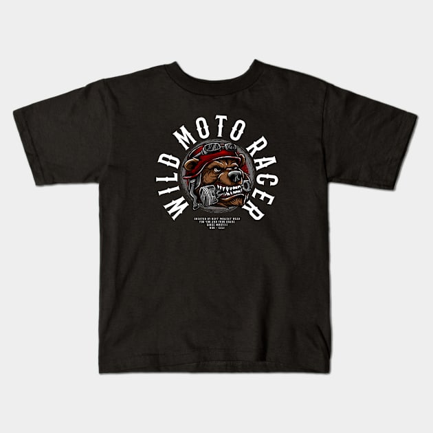 Wild moto racer Kids T-Shirt by NEFT PROJECT